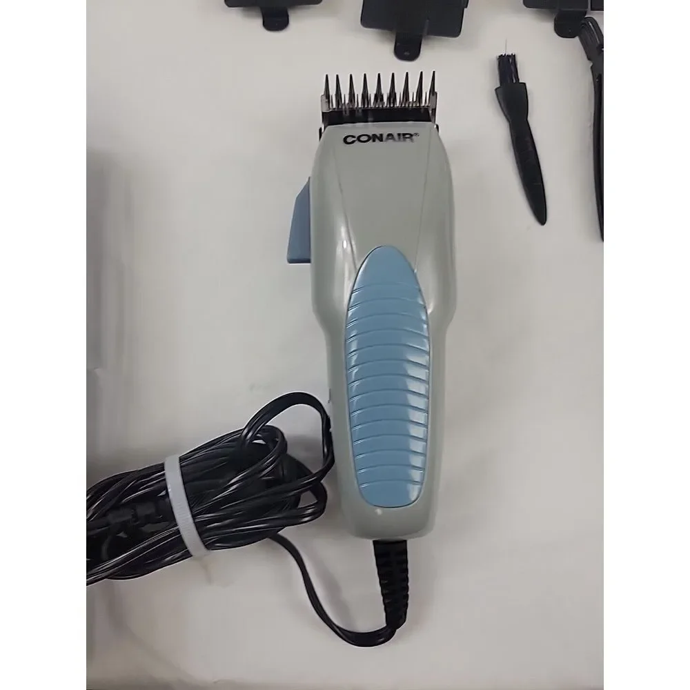 Conair HC244N Gray,‎ Corded Stainless Steel Hair Clipper with Attachments, VGC